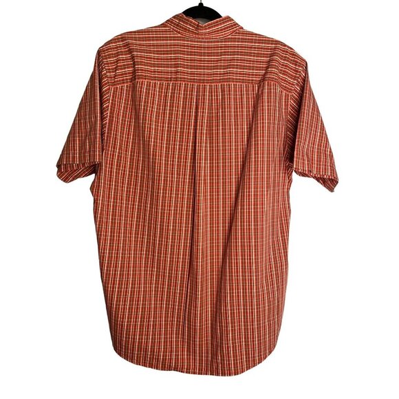 EDDIE BAUER MEN'S SHORT SLEEVE RED PLAID RELAXED FIT COTTON SHIRT SZ M - Picture 2 of 5
